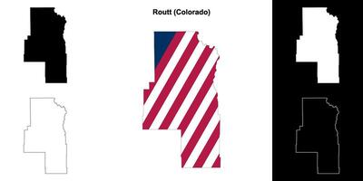 route district, Colorado schets kaart reeks vector