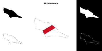 bournemouth blanco schets kaart reeks vector