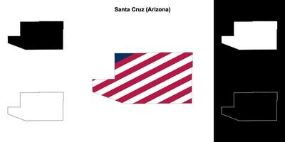 de kerstman cruz district, Arizona schets kaart reeks vector
