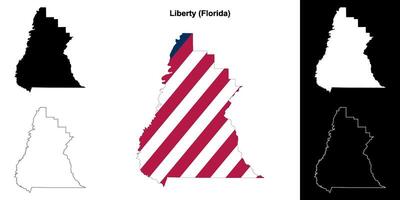 vrijheid district, Florida schets kaart reeks vector