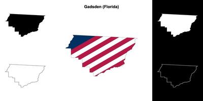 gadsden district, Florida schets kaart reeks vector