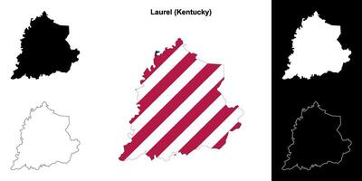 laurier district, Kentucky schets kaart reeks vector
