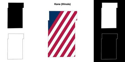 kane district, Illinois schets kaart reeks vector