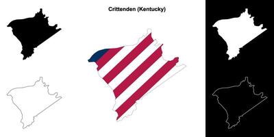 crittenden district, Kentucky schets kaart reeks vector