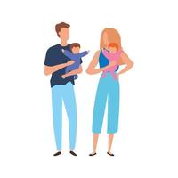 ouders met baby's avatar-personages vector
