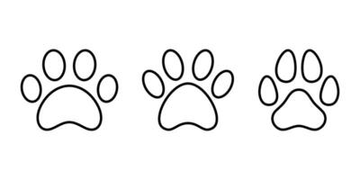 poot icoon reeks illustratie. poot afdrukken teken en symbool. hond of kat poot vector