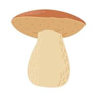 porcini Woud paddestoel. hand- getrokken boletus edulis schimmel. porcini vers eetbaar champignons tekenfilm stijl decor element. cep. koning boleet Aan wit achtergrond. cent bun illustratie vector