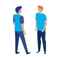 terug jonge mannen avatar karakter icoon vector