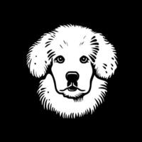 bichon frise - zwart en wit geïsoleerd icoon - illustratie vector