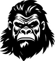 gorilla - zwart en wit geïsoleerd icoon - illustratie vector