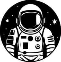 astronaut - zwart en wit geïsoleerd icoon - illustratie vector