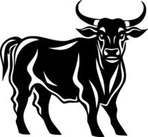 stier, zwart en wit illustratie vector