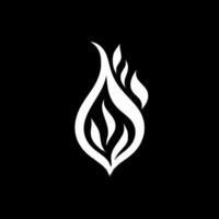 vuur, zwart en wit illustratie vector