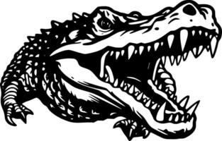 alligator, zwart en wit illustratie vector