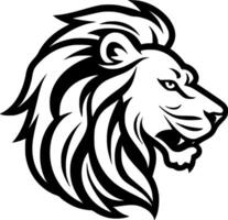 leeuw - zwart en wit geïsoleerd icoon - illustratie vector