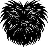 affenpinscher, zwart en wit illustratie vector