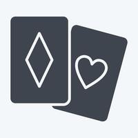 icoon palying kaart. verwant naar online spel symbool. glyph stijl. gemakkelijk ontwerp illustratie vector