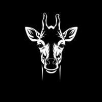 giraffe - zwart en wit geïsoleerd icoon - illustratie vector
