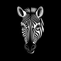 zebra - zwart en wit geïsoleerd icoon - illustratie vector