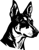 Australisch kelpie - zwart en wit geïsoleerd icoon - illustratie vector