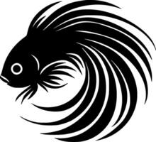 betta vis - minimalistische en vlak logo - illustratie vector