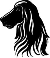 afghaan hond - zwart en wit geïsoleerd icoon - illustratie vector