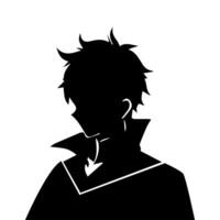 anime hoofd silhouet, Mens anime stijl vector