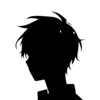 anime hoofd silhouet, Mens anime stijl vector