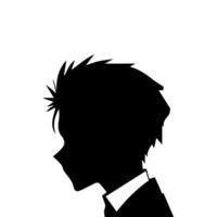 anime hoofd silhouet, Mens anime stijl vector