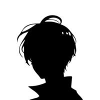 anime hoofd silhouet, Mens anime stijl vector