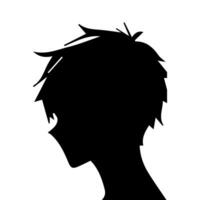 anime hoofd silhouet, Mens anime stijl vector