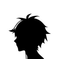 jong Mens anime stijl karakter . manga anime jongen vechter haar- gezichten tekenfilm gezicht jong Mens anime stijl karakter illustratie ontwerp vector
