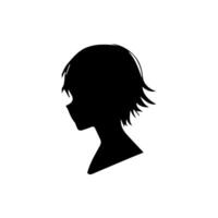 anime hoofd silhouet illustratie met de voorwerp van een koel jong Mens vector