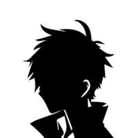 anime hoofd silhouet, Mens anime stijl vector