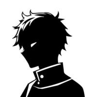 anime hoofd silhouet, Mens anime stijl vector