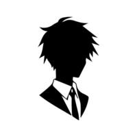 anime hoofd silhouet, Mens anime stijl vector