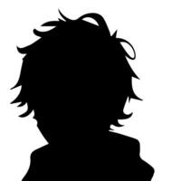 anime hoofd silhouet illustratie met de voorwerp van een koel jong Mens vector