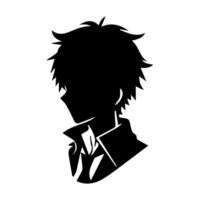 anime hoofd silhouet, Mens anime stijl vector