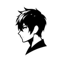 anime hoofd silhouet, Mens anime stijl vector