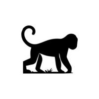 silhuette aap dier afbeeldingen en wit achtergrond vector