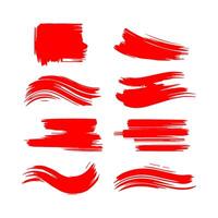 rood verf borstel hartinfarct, inkt geklater en artistiek ontwerp elementen. vuil waterverf textuur, doos, kader, grunge achtergrond, plons of creatief vorm voor sociaal media. abstract tekening. vector