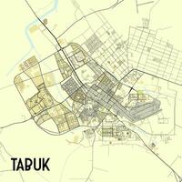 tabuk, saudi Arabië stad kaart vector