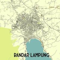 bandar lampung Indonesië kaart poster kunst vector