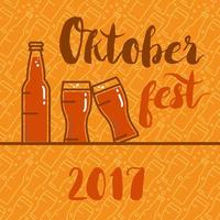 oktoberfest belettering badge vector