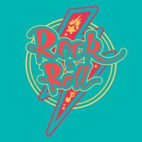 rock and roll belettering vector