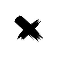 grunge brief X hand getekend met borstel vector