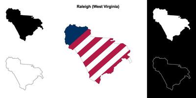 Raleigh district, west Virginia schets kaart reeks vector