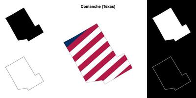 comanche district, Texas schets kaart reeks vector