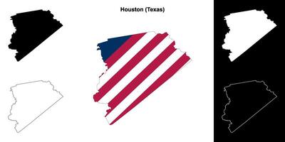 houston district, Texas schets kaart reeks vector