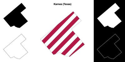 karnes district, Texas schets kaart reeks vector